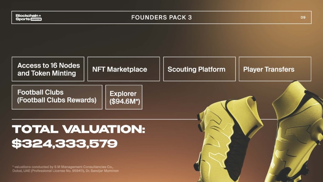 Blockchain Sports Founders Packs Valuations